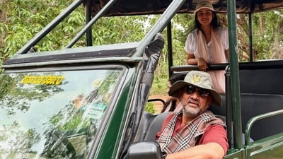 DK Shivakumar with daughter at Kabini. (Instagram/@aisshwarya_dkshegde) DK Shivakumar with daughter at Kabini. (Instagram/@aisshwarya_dkshegde)
