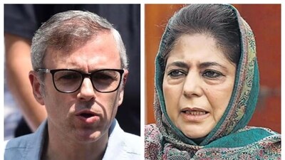 J&K CM Omar Abdullah and Mehbooba Mufti exchanged heated arguments on X over the now suspended Indus Waters Treaty. (HT file)