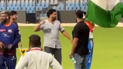 Rohit Sharma interacts with his fan, Dipak Patel (X) Rohit Sharma interacts with his fan, Dipak Patel (X)