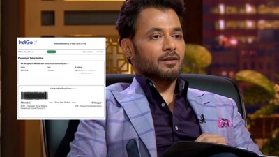 Anupam Mittal shared a photo of his Srinagar flight tickets on X. (X/@Anupammittal ) Anupam Mittal shared a photo of his Srinagar flight tickets on X. (X/@Anupammittal )