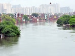 Many houses constructed on floodplains of river Hindon near Chijarsi and Behrampur have inundated due to high water discharge. 