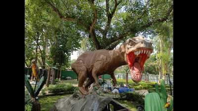 A renovated dinosaur model at RSC’s Prehistoric Life Park (Sourced)