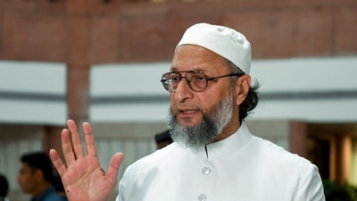 All India Majlis-E-Ittehadul Muslimeen (AIMIM) chief and MP Asaduddin Owaisi speaks to the media after attending the all-party meeting on Operation Sindoor, at Parliament Annexe building in New Delhi. (ANI File)