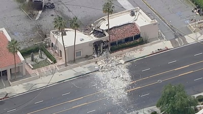 Debris covers the ground after an explosion on Saturday, May 17, 2025 in Palm Springs, Calif. (AP) Debris covers the ground after an explosion on Saturday, May 17, 2025 in Palm Springs, Calif. (AP)