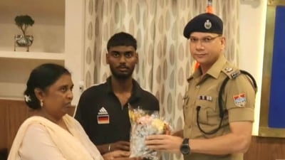 Uttarakhand police helped bring the Indian man home after being trapped in Dubai. (X/@UdhamSNagarPol) Uttarakhand police helped bring the Indian man home after being trapped in Dubai. (X/@UdhamSNagarPol)