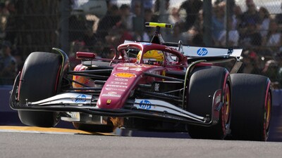 Ferrari driver Lewis Hamilton of Britain in action during the qualifying at the Enzo and Dino Ferrari racetrack, ahead the Italy's Emilia Romagna Formula One Grand Prix, in Imola, Italy, Saturday, May 17, 2025. (AP Photo/Antonio Calanni) (AP) Ferrari driver Lewis Hamilton of Britain in action during the qualifying at the Enzo and Dino Ferrari racetrack, ahead the Italy's Emilia Romagna Formula One Grand Prix, in Imola, Italy, Saturday, May 17, 2025. (AP Photo/Antonio Calanni) (AP)