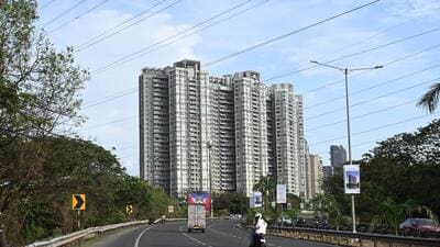 Navi Mumbai, India - May 17, 2025:Upscale Palm Beach Residency, Amey CHSL on Palm Beach road receives respite after 13 years at Nerul in Navi Mumbai, India, on Saturday, May 17, 2025. (Photo by Bachchan Kumar/ HT PHOTO) (HT PHOTO) Navi Mumbai, India - May 17, 2025:Upscale Palm Beach Residency, Amey CHSL on Palm Beach road receives respite after 13 years at Nerul in Navi Mumbai, India, on Saturday, May 17, 2025. (Photo by Bachchan Kumar/ HT PHOTO) (HT PHOTO)
