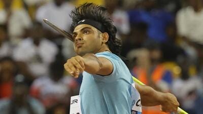 Neeraj Chopra competes in the men's Javelin throw final during the IAAF Diamond League competition at the Suheim Bin Hamad Stadium in Doha on Friday. (AFP) Neeraj Chopra competes in the men's Javelin throw final during the IAAF Diamond League competition at the Suheim Bin Hamad Stadium in Doha on Friday. (AFP)