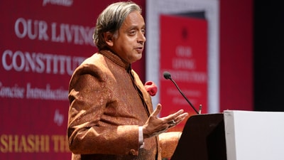 Congress leader Shashi Tharoor speaks during the launch of his book, 'Our Living Constitution: A Concise Introduction & Commentary', in New Delhi. (PTI file) Congress leader Shashi Tharoor speaks during the launch of his book, 'Our Living Constitution: A Concise Introduction & Commentary', in New Delhi. (PTI file)