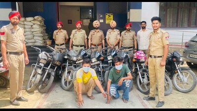 The accused in police custody on Saturday. (HT Photo)