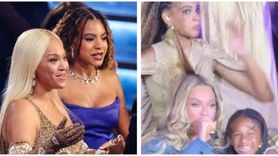 Blue Ivy saved Beyonce from an onstage mishap during her performance in Chicago. Blue Ivy saved Beyonce from an onstage mishap during her performance in Chicago.
