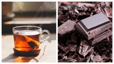 Tea and dark chocolate contain flavan-3-ol. Tea and dark chocolate contain flavan-3-ol.