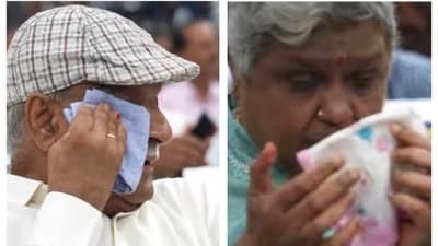 Rohit Sharma's parents were crying during the unveiling ceremony at the Wankhede Stadium in Mumbai Rohit Sharma's parents were crying during the unveiling ceremony at the Wankhede Stadium in Mumbai