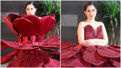 Uorfi Javed stuns in a blooming flower dress. Uorfi Javed stuns in a blooming flower dress.