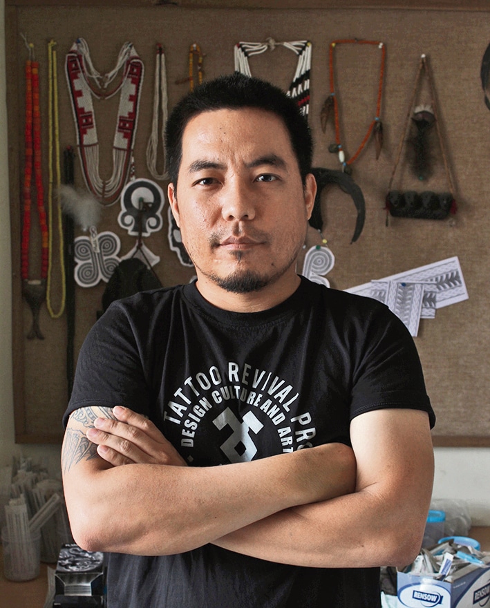‘In our culture, every element that goes into a tattoo was once a living thing. It’s a nature-to-nature transfer,’ Khaling says. (Headhunters’ Ink) ‘In our culture, every element that goes into a tattoo was once a living thing. It’s a nature-to-nature transfer,’ Khaling says. (Headhunters’ Ink)