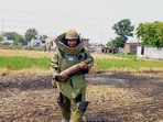 Indian Army personnel safely destructed unexploded shells in Poonch after cross border shelling from Pakistan.