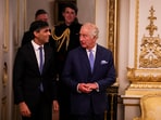 UK's former prime minister Rishi Sunak and King Charles in 2023.