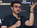 Former India captain Sourav Ganguly speaks at an event. Former India captain Sourav Ganguly speaks at an event.