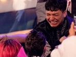 JJ from Austria who performed the song "Wasted Love" got emotional after winning the Grand Final of the 69th Eurovision Song Contest, in Basel, Switzerland, Saturday, May 17, 2025. (AP Photo/Martin Meissner)