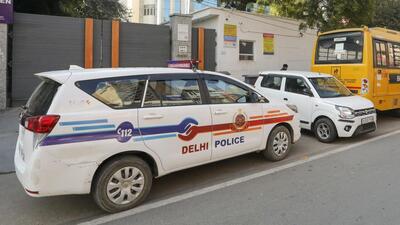 A Delhi Police team arrives to conduct an investigation at a school in west Delhi which received a hoax bomb threat in December 2024. (PTI) A Delhi Police team arrives to conduct an investigation at a school in west Delhi which received a hoax bomb threat in December 2024. (PTI)
