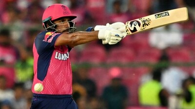 Dhruv Jurel (53 off 31 balls; 3x4, 4x6) hit form to score his second fifty of the season but it went in vain. (AFP) Dhruv Jurel (53 off 31 balls; 3x4, 4x6) hit form to score his second fifty of the season but it went in vain. (AFP)