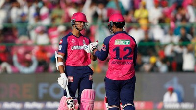 RR raced to 51 for no loss in just three overs -- 50 of those runs coming in boundaries, and one via a wide. (REUTERS)