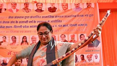 Delhi chief minister Rekha Gupta during the Social Harmony Conference held on the occasion of the centenary year of the Rashtriya Swayamsevak Sangh, in New Delhi on Sunday. (ANI) Delhi chief minister Rekha Gupta during the Social Harmony Conference held on the occasion of the centenary year of the Rashtriya Swayamsevak Sangh, in New Delhi on Sunday. (ANI)
