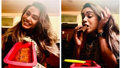 Singer Shalmali Kholgade bakes a banana cake during a shoot with us Singer Shalmali Kholgade bakes a banana cake during a shoot with us