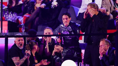 Kyle Alessandro, representing Norway with "Lighter", reacts as results are announced during the Grand Final of the 2025 Eurovision Song Contest in Basel, Switzerland, May 18, 2025. REUTERS/Denis Balibouse (REUTERS)