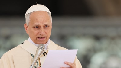 In his inaugural Mass, Pope Leo XIV addresses the faithful gathered in St. Peter’s Square. &nbsp;REUTERS/CLAUDIA GRECO (REUTERS)