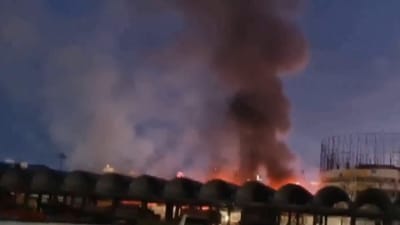 A fire broke out at Kozhikode's textile market. (ANI)