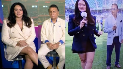 Sunil Gavaskar and Mayanti Langer’s wardrobe coordination has internet talking. (X) Sunil Gavaskar and Mayanti Langer’s wardrobe coordination has internet talking. (X)