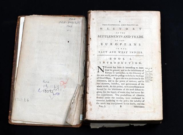 A photograph of an old book at Sapru House. (Arvind Yadav/HT Photo) A photograph of an old book at Sapru House. (Arvind Yadav/HT Photo)