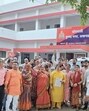BJP workers protesting against the SP media cell’s comment on X against deputy CM Brajesh Pathak. (HT Photo)