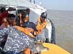 Indian Coast Guard and forest department officials release Olive Ridley turtles three Nautical miles off Dahanu Coast using an ICG Interceptor Craft. Indian Coast Guard and forest department officials release Olive Ridley turtles three Nautical miles off Dahanu Coast using an ICG Interceptor Craft.