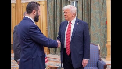 Even as Hayat Tahrir al-Sham — an al-Qaeda affiliate in Syria — remains on the 1267 Sanctions list, US President Donald Trump warmly shook hands with its former leader, Ahmed Hussein al-Sharaa, now the interim President of Syria (AP) Even as Hayat Tahrir al-Sham — an al-Qaeda affiliate in Syria — remains on the 1267 Sanctions list, US President Donald Trump warmly shook hands with its former leader, Ahmed Hussein al-Sharaa, now the interim President of Syria (AP)