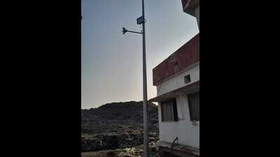 GMDA officials said that these CCTV cameras are connected with the integrated command and control centre of the authority, adding that 26 smart floodlights have also been installed at these locations for better monitoring at night in Gurugram. (HT PHOTO) GMDA officials said that these CCTV cameras are connected with the integrated command and control centre of the authority, adding that 26 smart floodlights have also been installed at these locations for better monitoring at night in Gurugram. (HT PHOTO)