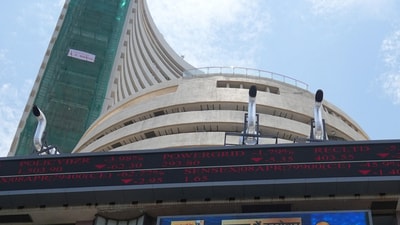 A screen displaying the Sensex is pictured at the Bombay Stock Exchange (BSE) building in Mumbai (Representative image/Reuters)