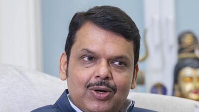 Mumbai, India - June 29, 2023: Dy CM Devendra Fadnavis interacts during his interview at Sagar Bunglow, in Mumbai, India, on Thursday, June 29, 2023. (Photo by Anshuman Poyrekar/ Hindustan Times) (Hindustan Times) Mumbai, India - June 29, 2023: Dy CM Devendra Fadnavis interacts during his interview at Sagar Bunglow, in Mumbai, India, on Thursday, June 29, 2023. (Photo by Anshuman Poyrekar/ Hindustan Times) (Hindustan Times)