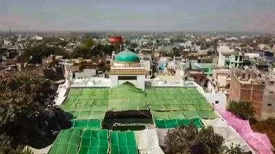 Aerial view of the Shahi Jama Masjid on the last Friday of the holy month of Ramzan, in Sambhal district, Uttar Pradesh. (PTI File) Aerial view of the Shahi Jama Masjid on the last Friday of the holy month of Ramzan, in Sambhal district, Uttar Pradesh. (PTI File)