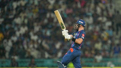 Meanwhile, LSG openers Mitchell Marsh (65) and Aiden Markram (61) bagged half-centuries. (PTI) Meanwhile, LSG openers Mitchell Marsh (65) and Aiden Markram (61) bagged half-centuries. (PTI)