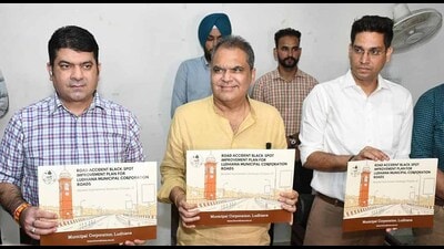 Rajya Sabha member Sanjeev Arora launching a document titled “Road accident black-spot improvement plan for Ludhiana municipal corporation roads. (HT Photo) Rajya Sabha member Sanjeev Arora launching a document titled “Road accident black-spot improvement plan for Ludhiana municipal corporation roads. (HT Photo)