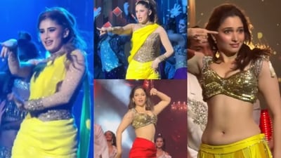 Rasha Thadani and Tamannaah Bhatia on stage