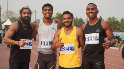 Reliance Foundation’s men’s relay team broke the 4X100m national record recently. (Reliance Foundation) Reliance Foundation’s men’s relay team broke the 4X100m national record recently. (Reliance Foundation)