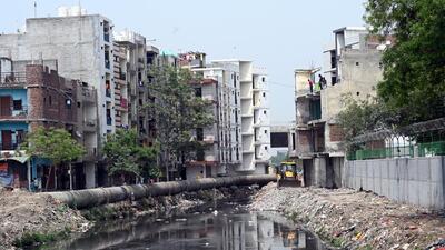 Taimoor Nagar drain near Maharani Bagh in New Delhi. (Arvind Yadav/HT Photo) Taimoor Nagar drain near Maharani Bagh in New Delhi. (Arvind Yadav/HT Photo)