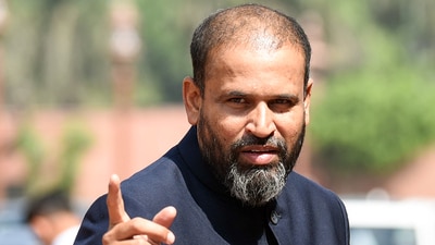 Trinamool Congress (TMC) MP Yusuf Pathan at Parliament House premises during the Budget session, in New Delhi. (ANI) Trinamool Congress (TMC) MP Yusuf Pathan at Parliament House premises during the Budget session, in New Delhi. (ANI)