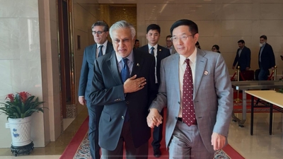 Ishaq Dar, who landed in Beijing on Monday on a three-day visit, is the first high-level Pakistani official to visit China after India's 'Operation Sindoor. (X/@ForeignOfficePk)