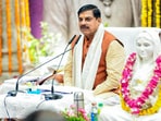 Madhya Pradesh Chief Minister Mohan Yadav addresses a cabinet meeting, at Rajwada in Indore on Tuesday.M Madhya Pradesh Chief Minister Mohan Yadav addresses a cabinet meeting, at Rajwada in Indore on Tuesday.M