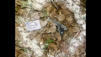 A firearm that was seized from the accused. A firearm that was seized from the accused.