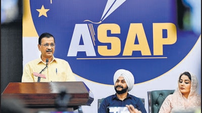 AAP National Convener Arvind Kejriwal at the launch event at Constitution Club of India in New Delhi on Tuesday. (RAJ K RAJ /HT PHOTO) AAP National Convener Arvind Kejriwal at the launch event at Constitution Club of India in New Delhi on Tuesday. (RAJ K RAJ /HT PHOTO)
